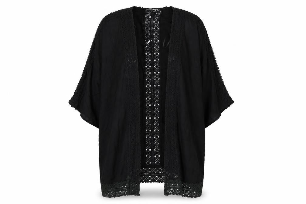 Select Womens Black Round Neck  Viscose Cape Jumper Size 12
