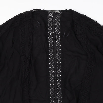 Select Womens Black Round Neck  Viscose Cape Jumper Size 12