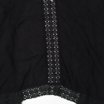 Select Womens Black Round Neck  Viscose Cape Jumper Size 12