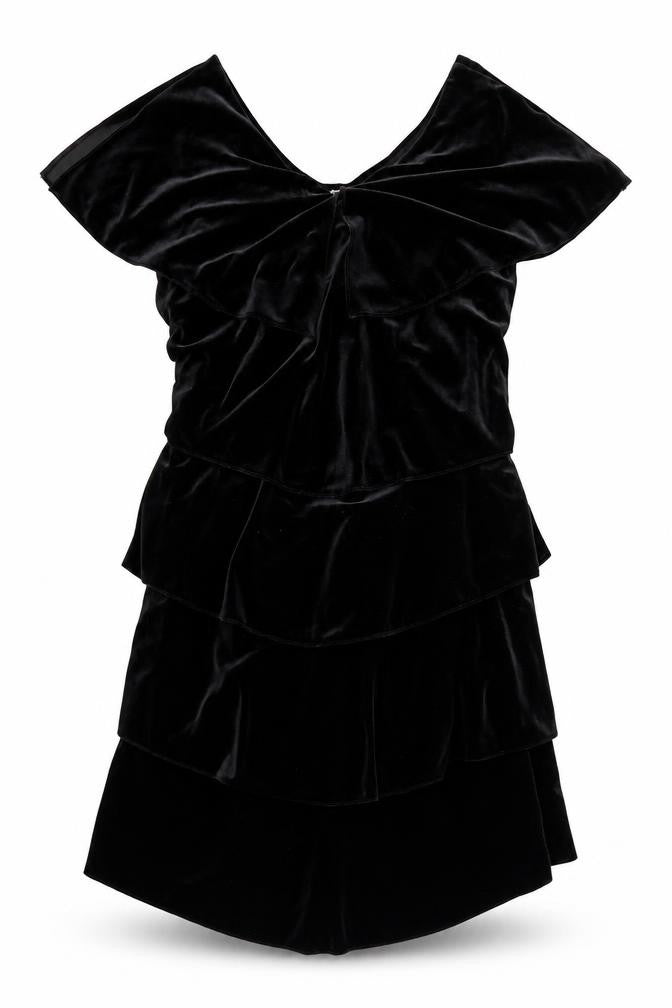 Patra Womens Black  Polyester Shift  Size 14  V-Neck