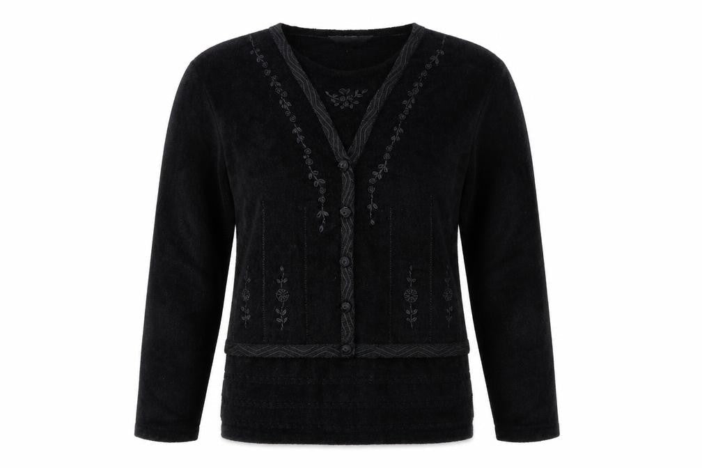 Donna Lewis Womens Black Round Neck  Viscose Pullover Jumper Size M