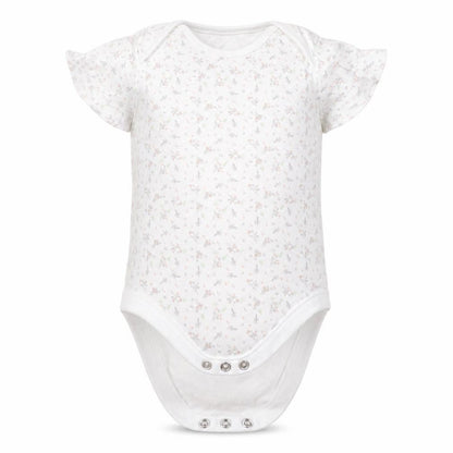 F&F Girls White Floral Cotton Babygrow One-Piece Size 18-24 Months