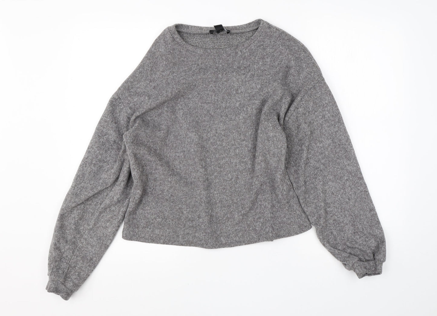 New Look Womens Grey Round Neck  Polyester Pullover Jumper Size S