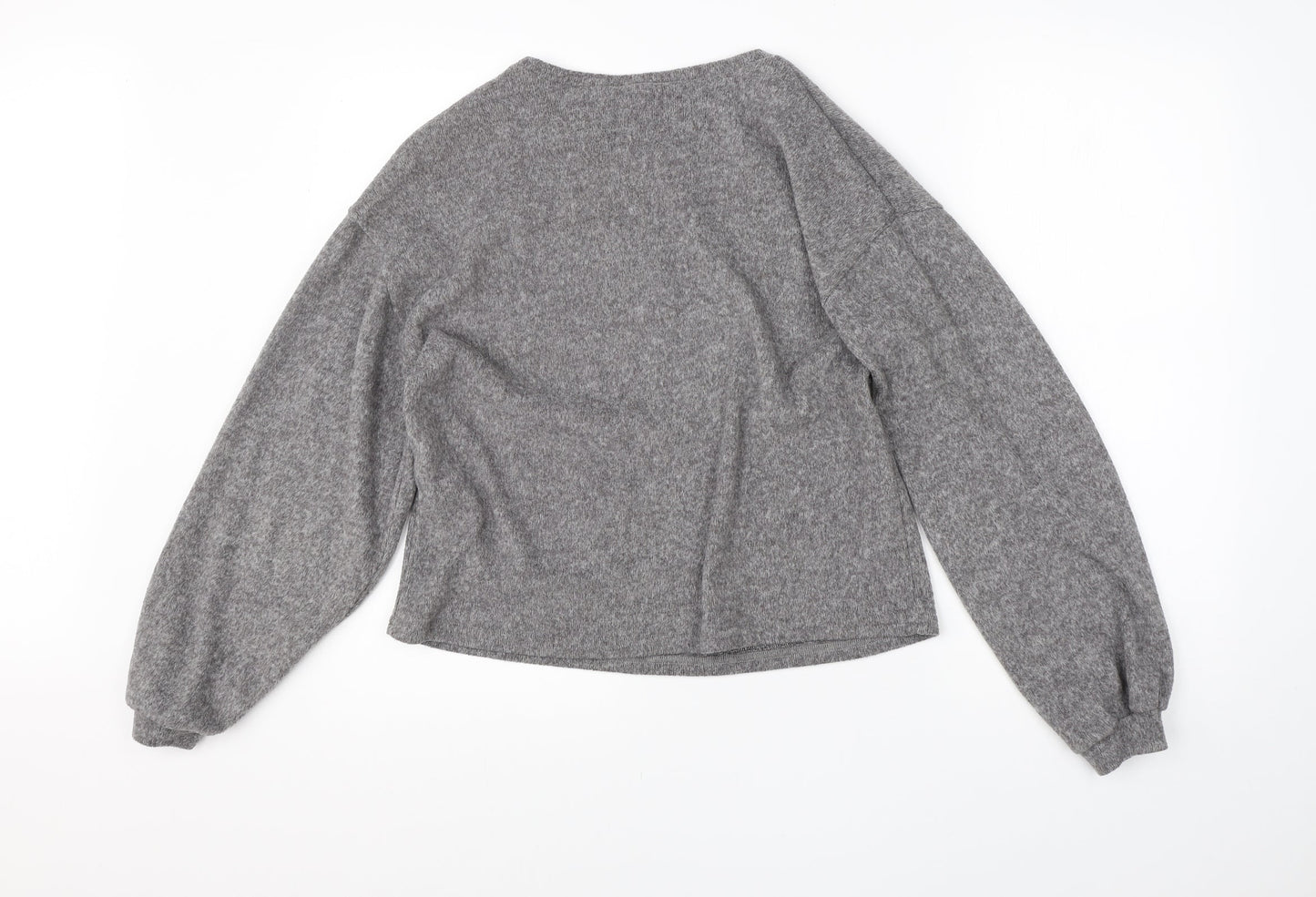 New Look Womens Grey Round Neck  Polyester Pullover Jumper Size S