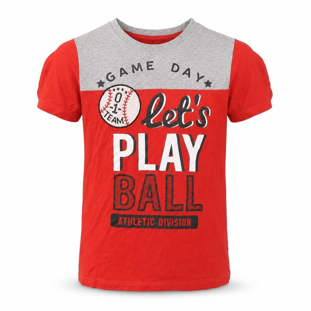 George Boys Red  Cotton Basic T-Shirt Size 10-11 Years Round Neck