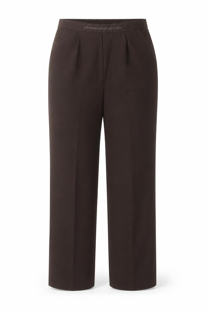 Bonmarché Womens Brown Polyester Trousers Size S L27 in Regular
