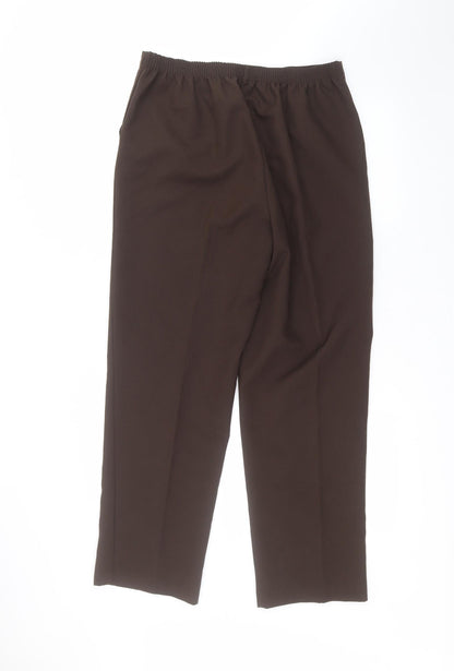 Bonmarché Womens Brown Polyester Trousers Size S L27 in Regular