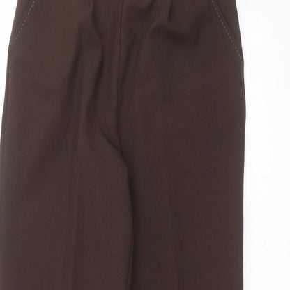 Bonmarché Womens Brown Polyester Trousers Size S L27 in Regular