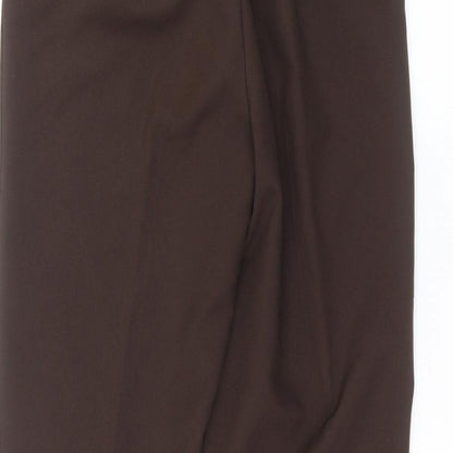 Bonmarché Womens Brown Polyester Trousers Size S L27 in Regular