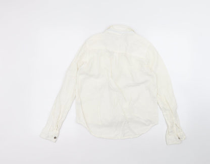 Preloved Atmosphere Womens White  Cotton Basic Button-Up Size 8 Collared - Back