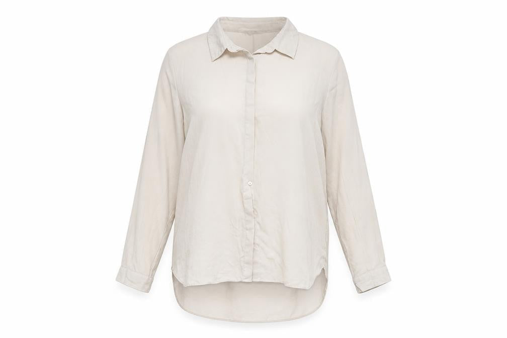 Iconic Womens Brown  Polyester Basic Button-Up Size 16 Collared