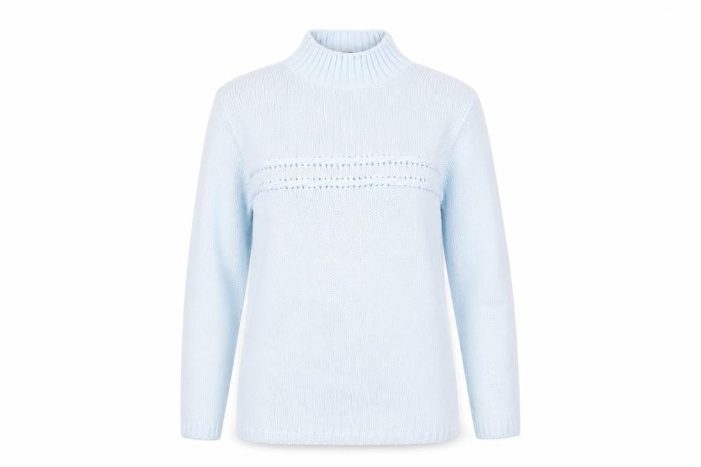 Olsen Womens Blue Round Neck  Acrylic Pullover Jumper Size 12