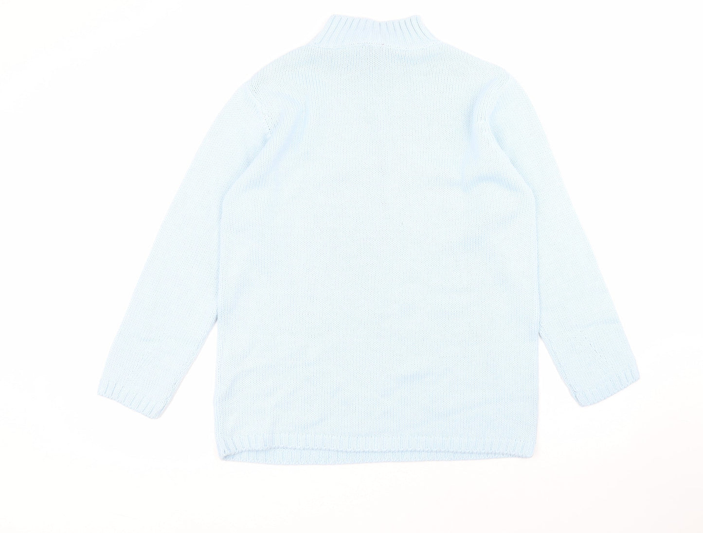 Olsen Womens Blue Round Neck  Acrylic Pullover Jumper Size 12
