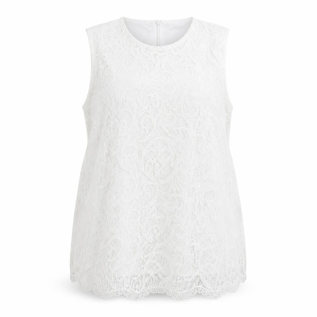 Oioninos Womens White  Polyester Basic T-Shirt Size 3XL Round Neck