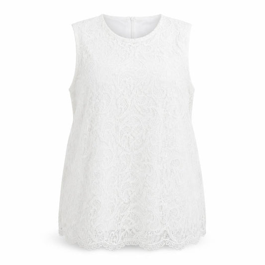 Oioninos Womens White  Polyester Basic T-Shirt Size 3XL Round Neck