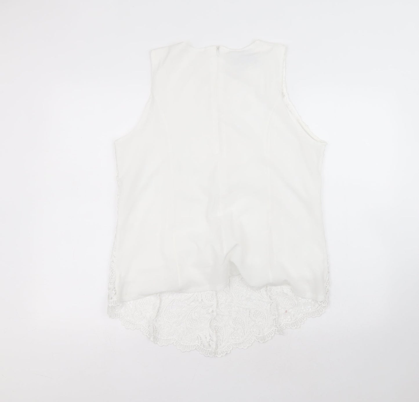 Oioninos Womens White  Polyester Basic T-Shirt Size 3XL Round Neck