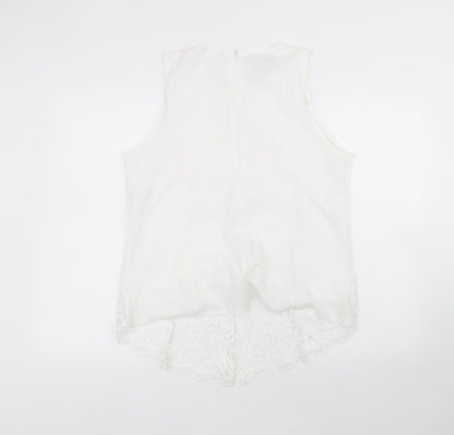 Oioninos Womens White  Polyester Basic T-Shirt Size 3XL Round Neck