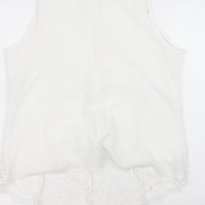 Oioninos Womens White  Polyester Basic T-Shirt Size 3XL Round Neck
