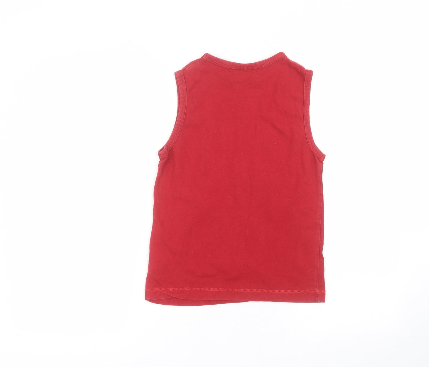 Reebok Boys Red  Cotton Basic Tank Size M Round Neck