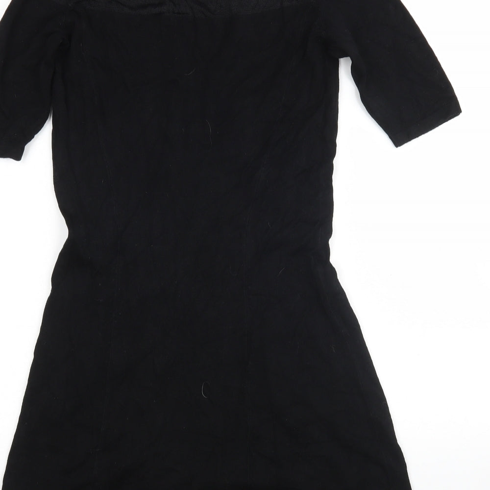 F&F Womens Black  Viscose Jumper Dress  Size 8  Round Neck
