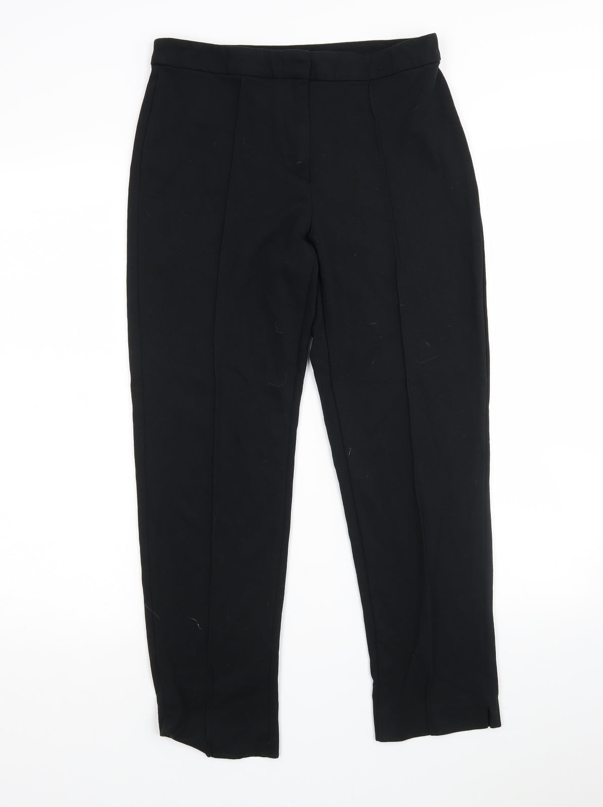 M&S Womens Black  Viscose Trousers  Size 8 L26 in Regular