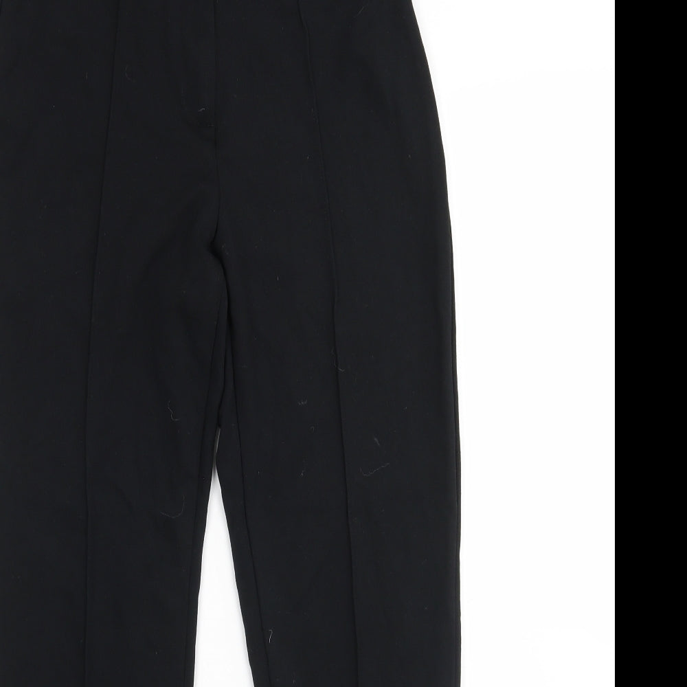 M&S Womens Black  Viscose Trousers  Size 8 L26 in Regular