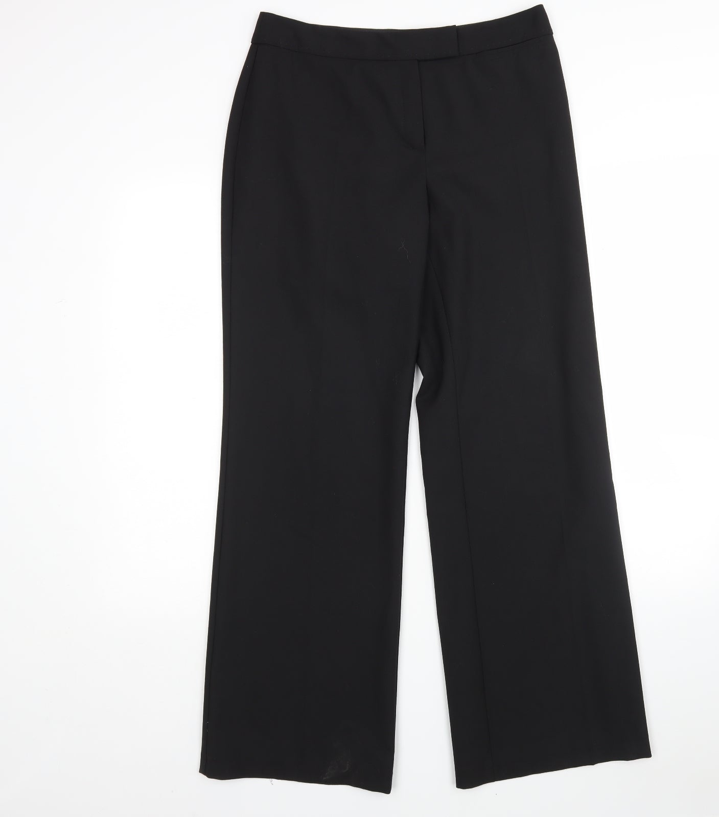 M&S Womens Black  Polyester Trousers  Size 10 L31 in Regular