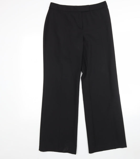 M&S Womens Black  Polyester Trousers  Size 10 L31 in Regular