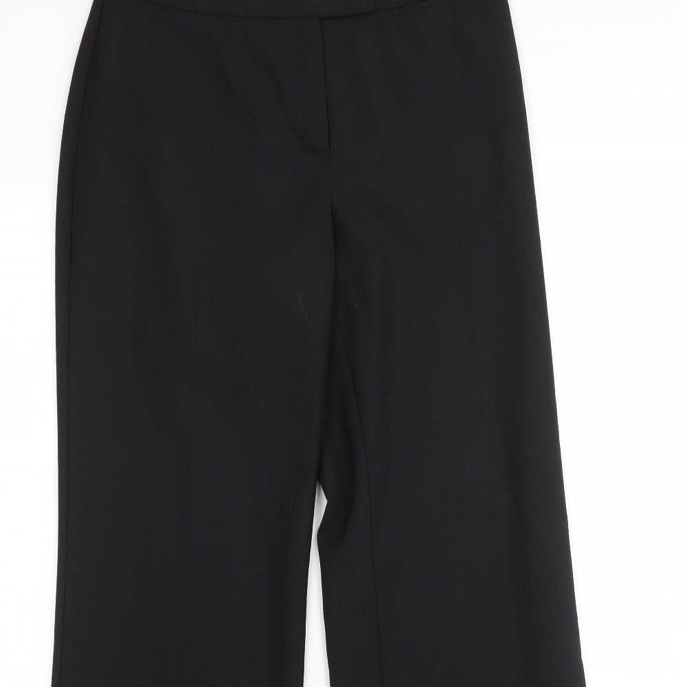 M&S Womens Black  Polyester Trousers  Size 10 L31 in Regular