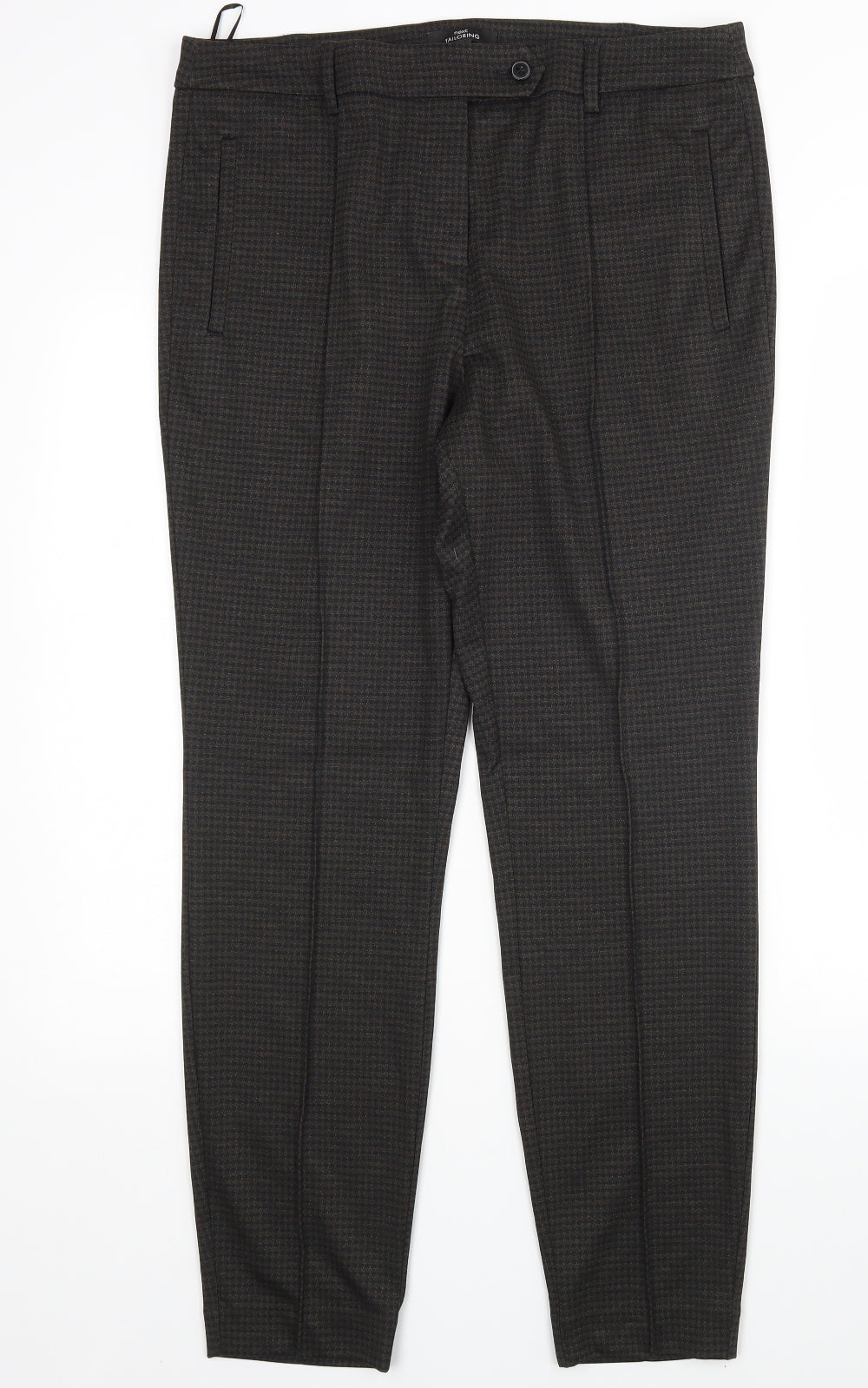 NEXT Womens Multicoloured Houndstooth Polyester Trousers  Size 12 L30 in Regular