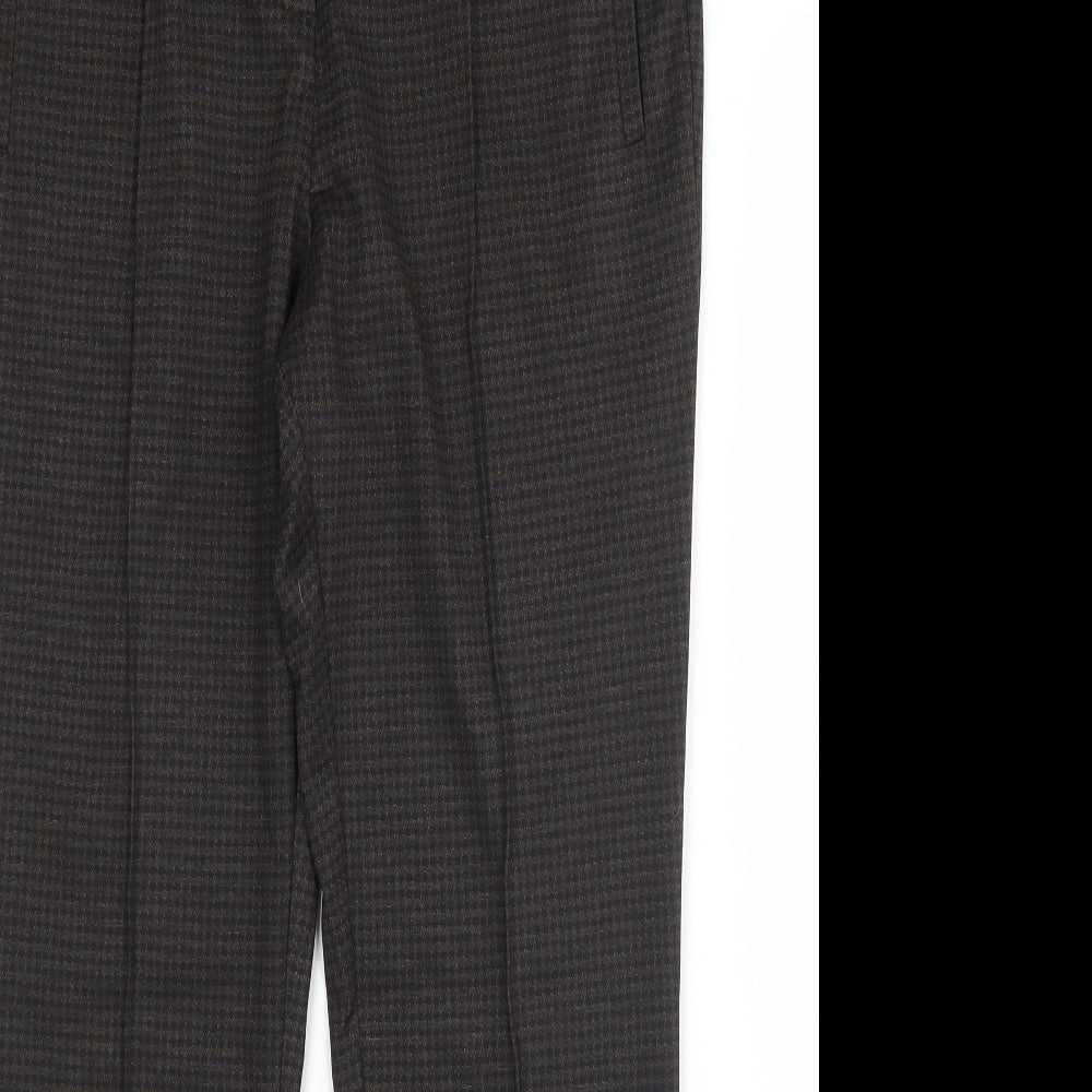 NEXT Womens Multicoloured Houndstooth Polyester Trousers  Size 12 L30 in Regular