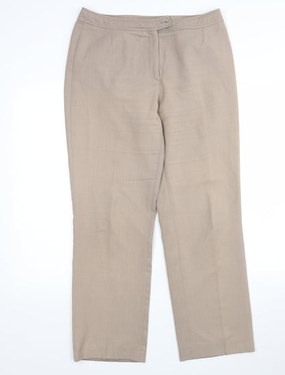 Preloved George Womens Brown  Polyester Trousers  Size 12 L29 in Regular - Front