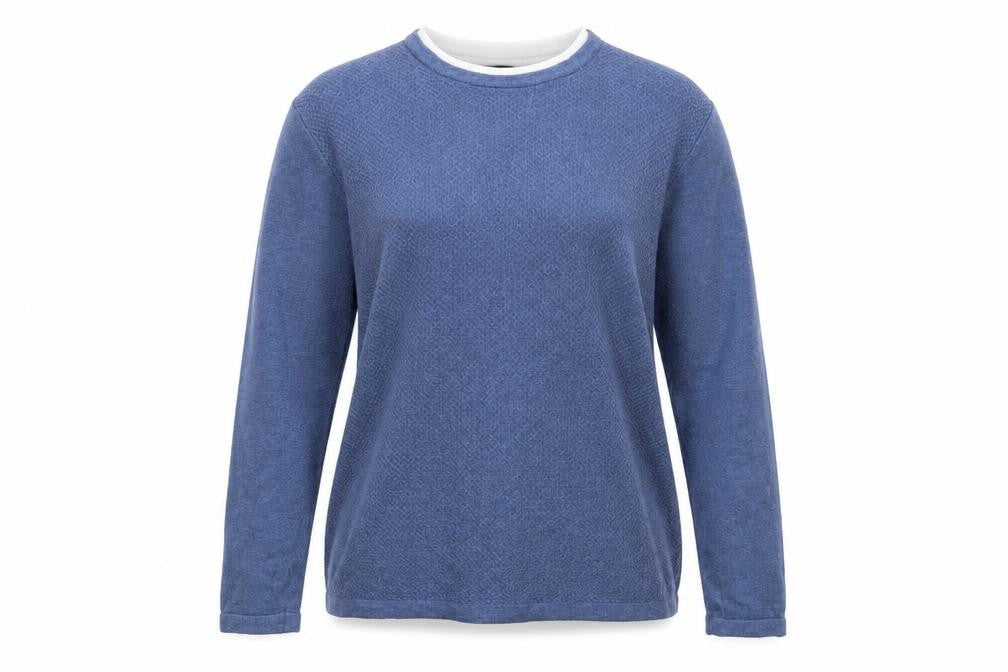 George Womens Blue Round Neck  Cotton Pullover Jumper Size M