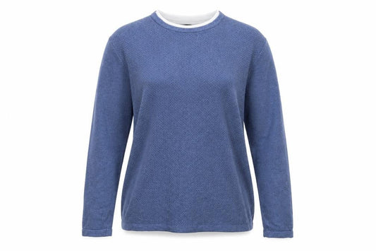 George Womens Blue Round Neck  Cotton Pullover Jumper Size M