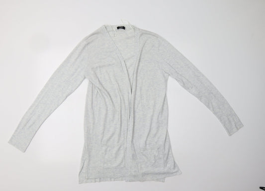 F&F Womens Grey V-Neck  Polyester Cardigan Jumper Size 12
