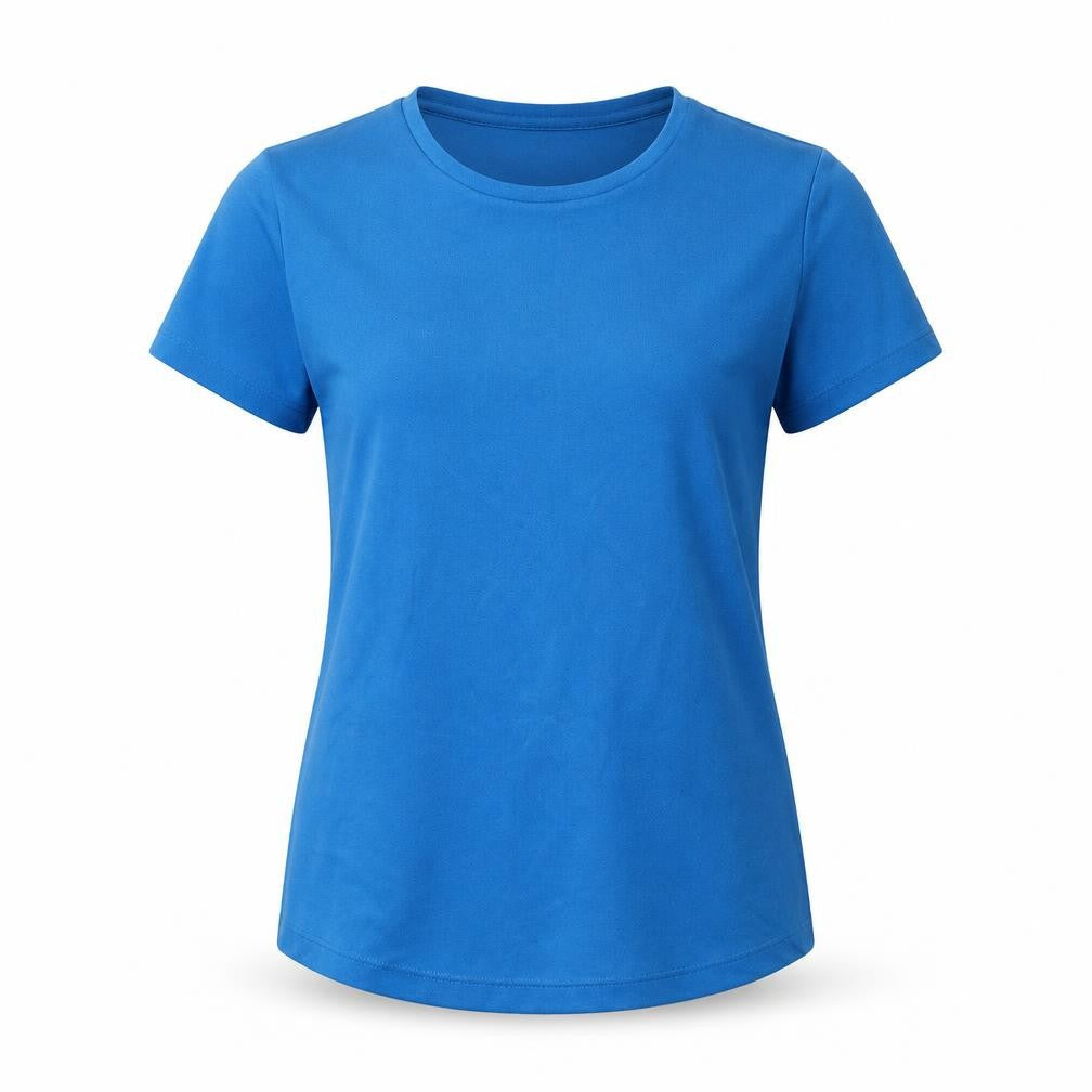Preworn Womens Blue  Polyester Basic T-Shirt Size M Crew Neck