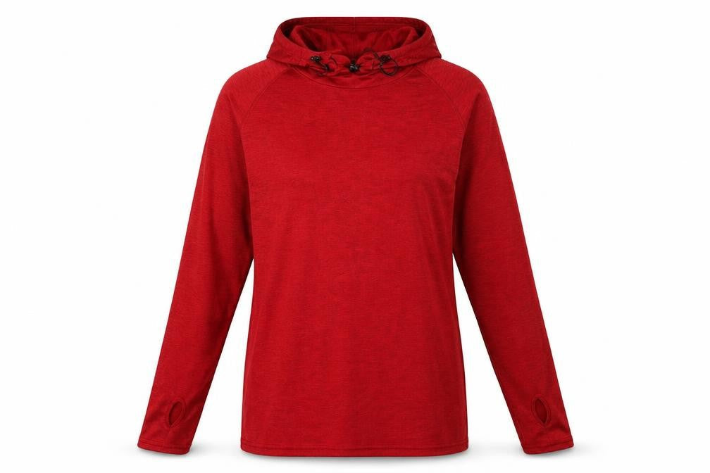 Awdis Womens Red  Polyester Pullover Hoodie Size L