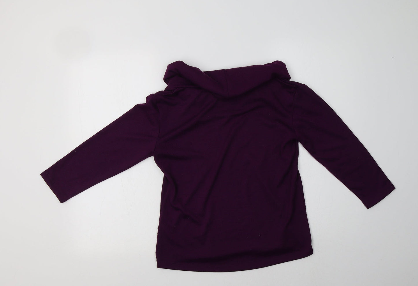 Classic Womens Purple Roll Neck  Polyester Pullover Jumper Size 12