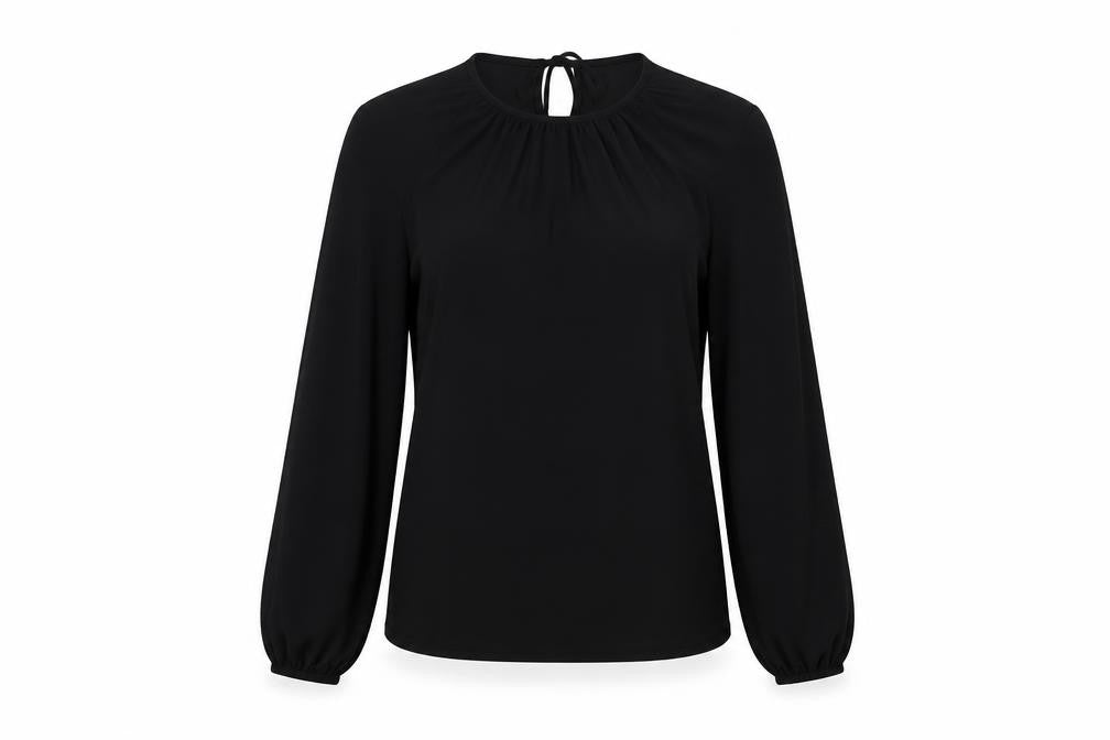 H&M Womens Black  Polyester Basic Blouse Size XS Round Neck
