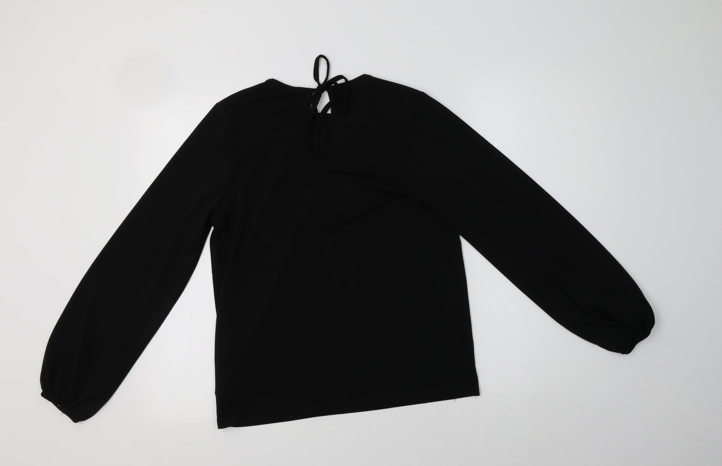 H&M Womens Black  Polyester Basic Blouse Size XS Round Neck