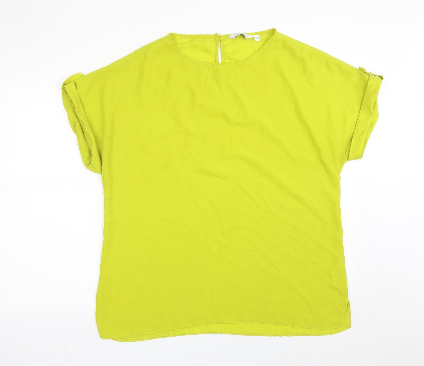 Dorothy Perkins Womens Green  Polyester Basic T-Shirt Size 16 Round Neck