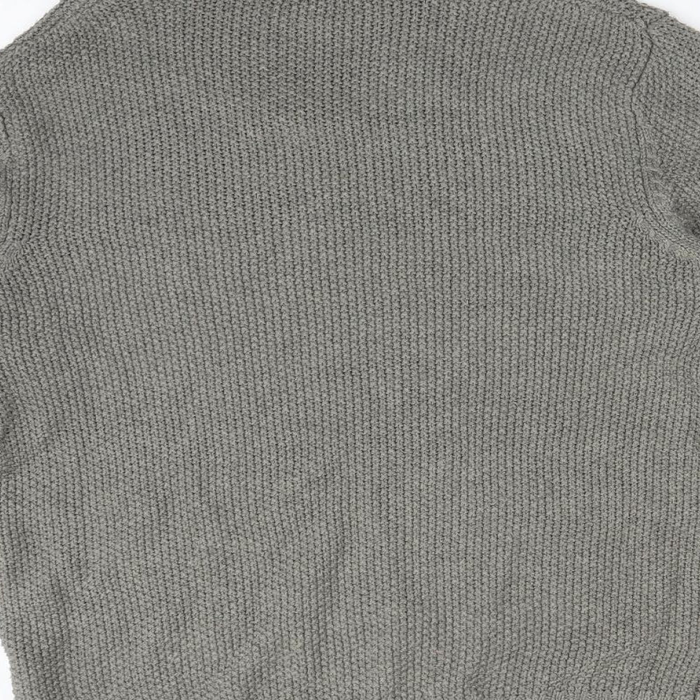 Peacocks Mens Green High Neck  Acrylic Pullover Jumper Size L