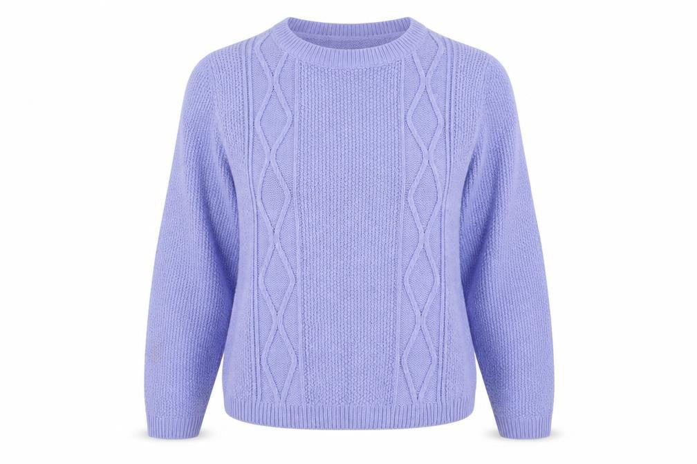 ISLE Womens Blue Argyle/Diamond Acrylic Pullover Sweatshirt Size M