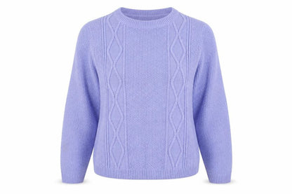 ISLE Womens Blue Argyle/Diamond Acrylic Pullover Sweatshirt Size M