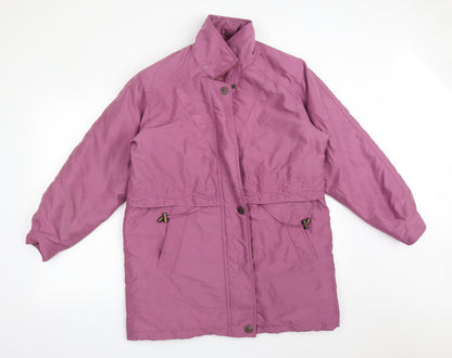 Essentials Womens Purple   Overcoat Coat Size 10