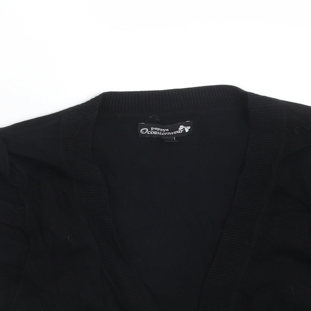 Papaya Womens Black   Viscose Cardigan Jumper Size 12
