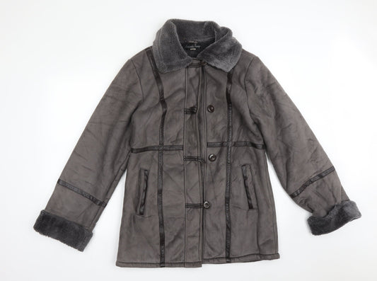 GABRIELLA VICENGA Womens Grey   Overcoat Coat Size 12