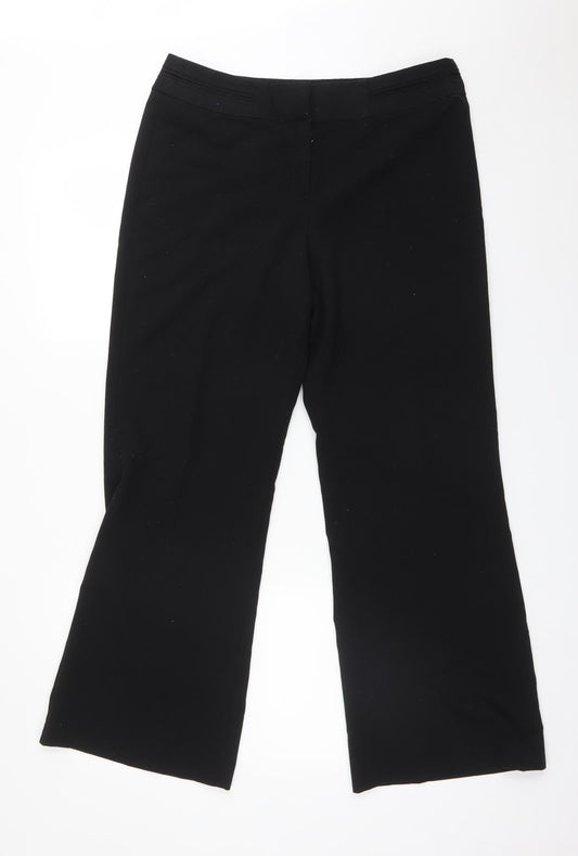 Debenhams Womens Black  Polyester Dress Pants Trousers Size 12 L30 in Regular
