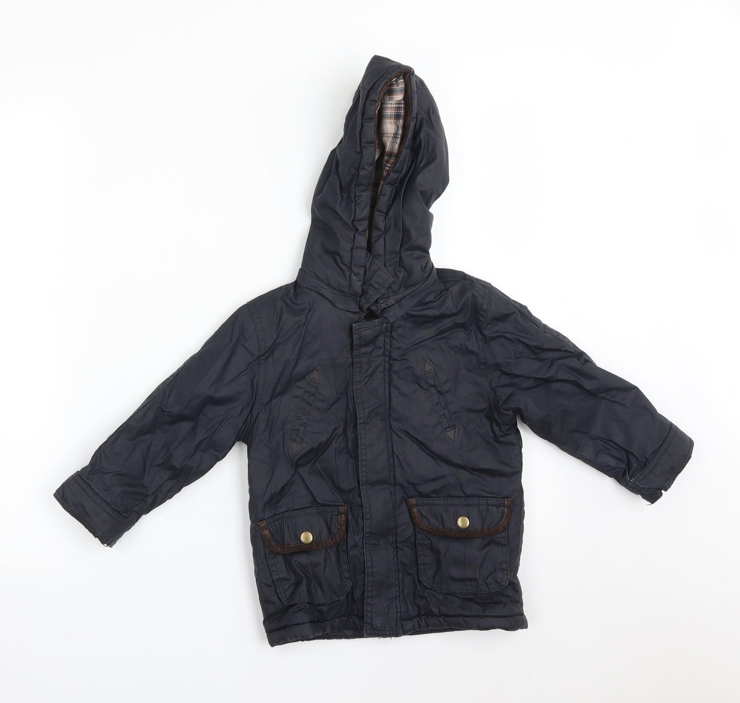 Matalan Boys Blue   Overcoat Coat Size 2-3 Years