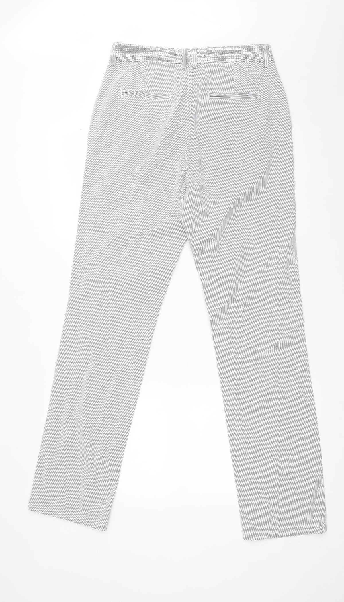 Preloved M&S Womens Multicoloured Striped Cotton Straight Jeans Size 10 L33 in Regular - Back